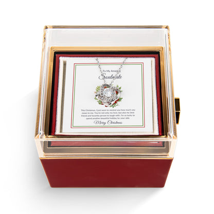 Christmas Gift for Her - Rose Gift Box with Necklace