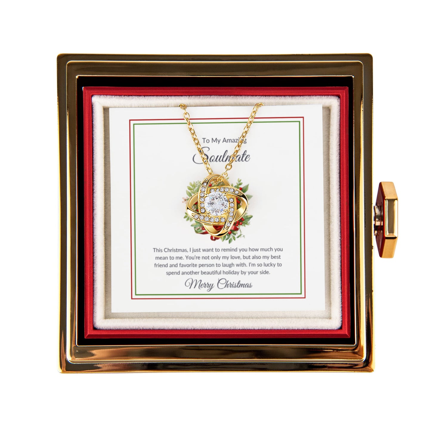 Christmas Gift for Her - Rose Gift Box with Necklace