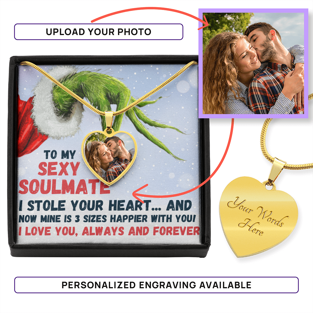 Personalized Heart Necklace with Photo & Message Card – Gift for Him or Her