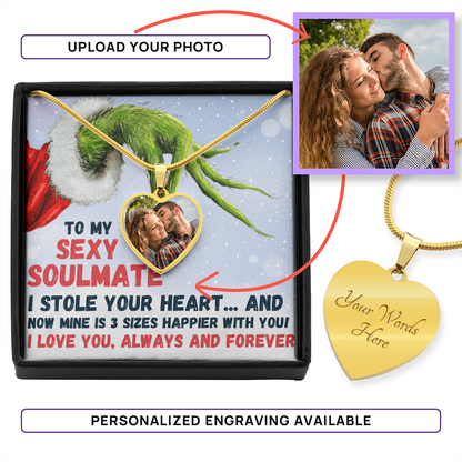 Personalized Heart Necklace with Photo & Message Card – Gift for Him or Her