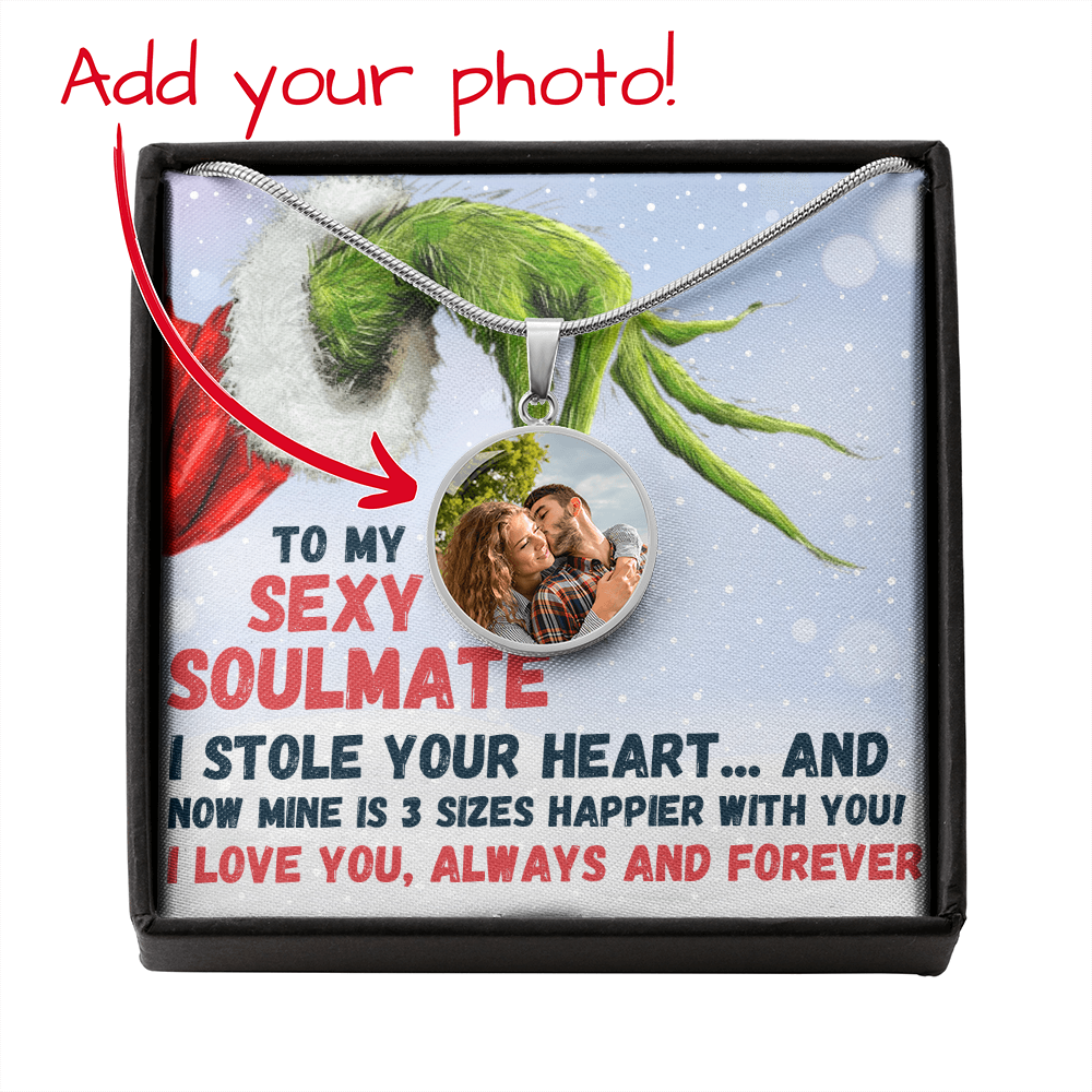 Personalized Circle Necklace with Photo & Message Card – Gift for Him or Her