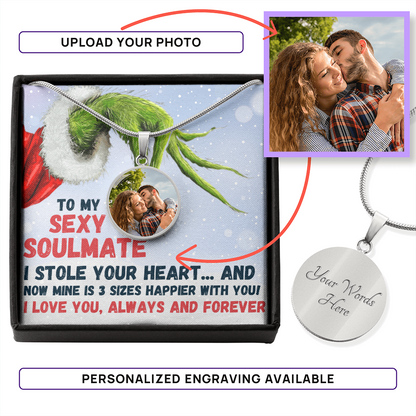 Personalized Circle Necklace with Photo & Message Card – Gift for Him or Her