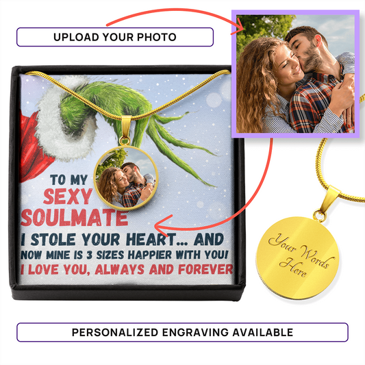 Personalized Circle Necklace with Photo & Message Card – Gift for Him or Her