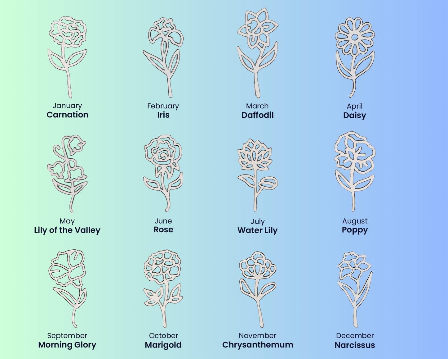 To my mom - Flowername Necklace