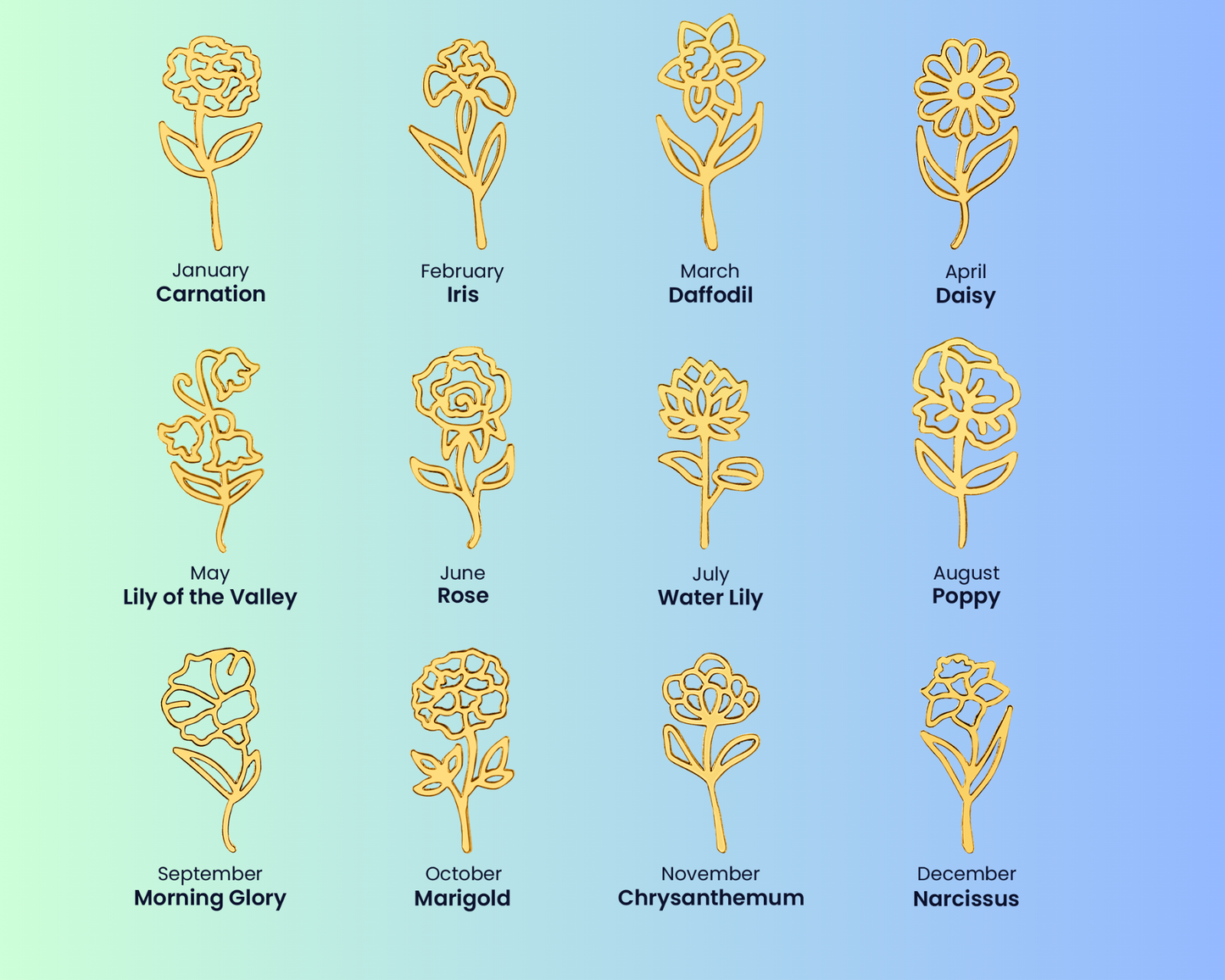 To my mom - Flowername Necklace